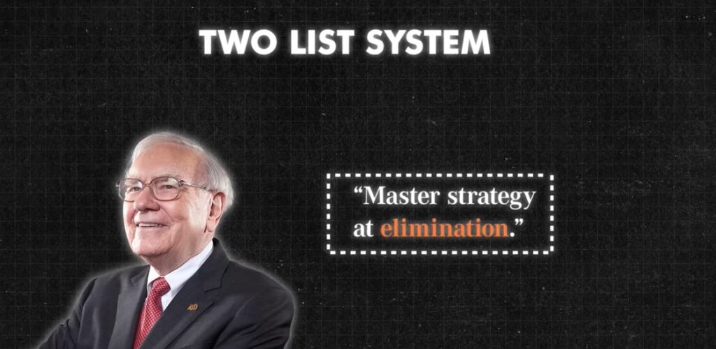 A visual representation of a two-list system, showcasing a master strategy for eliminating tasks with precision an idea by warren buffet.