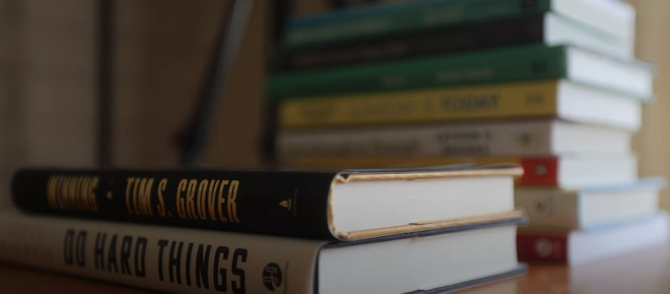 Aesthetic image of books on the table