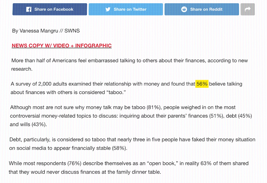 An Article Survey of Average Financial LITERACY among the world.